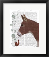 Framed Donkey Bubble Pipe, Portrait Book Print