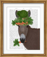 Framed Donkey Carrot Hat Book Print