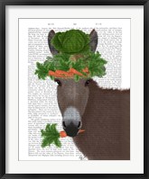 Framed Donkey Carrot Hat Book Print