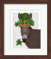 Framed Donkey Carrot Hat Book Print