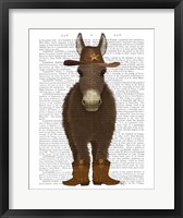 Framed Donkey Cowboy Book Print