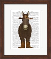 Framed Donkey Cowboy Book Print