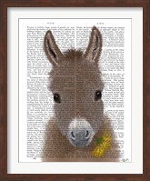 Framed Donkey Yellow Flower Book Print