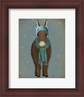 Framed Donkey Blue Hat and Scarf