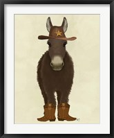 Framed Donkey Cowboy