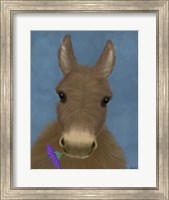 Framed Donkey Purple Flower