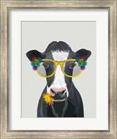 Framed Cow and Flower Glasses