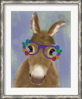 Framed Donkey Purple Flower Glasses