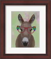 Framed Donkey Red Flower Glasses