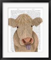 Framed Funny Farm Cow 1 Book Print
