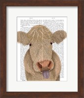 Framed Funny Farm Cow 1 Book Print