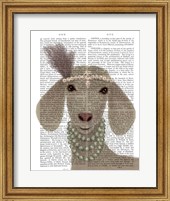 Framed Posh White Goat Book Print