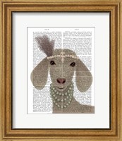 Framed Posh White Goat Book Print