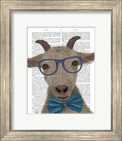 Framed Nerdy Goat Book Print