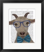 Framed Nerdy Goat Book Print