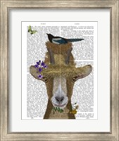 Framed Goat In Straw Hat Book Print