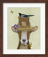 Framed Goat In Straw Hat
