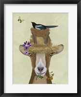 Framed Goat In Straw Hat