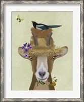 Framed Goat In Straw Hat