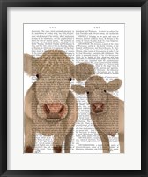 Framed Cow Duo, Cream, Looking at You Book Print
