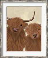 Framed Highland Cow Duo, Looking at You