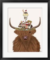Framed Highland Cow and Ice Cream Hat