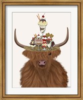 Framed Highland Cow and Ice Cream Hat