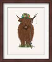 Framed Highland Cow Fisherman