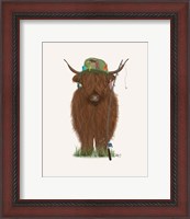 Framed Highland Cow Fisherman