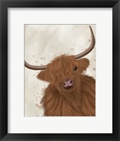 Framed Highland Cow 1, Portrait