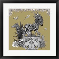 Framed 'Livoris Feritas Zebra Design, Square' border=