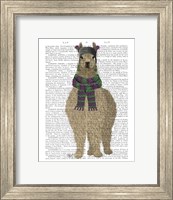 Framed Llama with Purple Scarf, Full Book Print