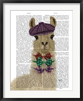 Framed Llama Dapper Book Print