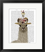 Framed Llama Ice Cream Hat Book Print