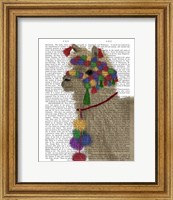 Framed Llama Traditional 2, Portrait Book Print
