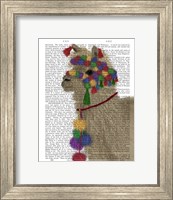 Framed Llama Traditional 2, Portrait Book Print