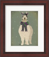 Framed Llama with Purple Scarf, Full