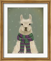 Framed Llama with Purple Scarf, Portrait