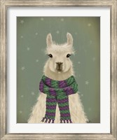 Framed Llama with Purple Scarf, Portrait