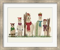 Framed Llama Family Winter Sports