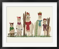 Framed Llama Family Winter Sports