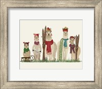 Framed Llama Family Winter Sports