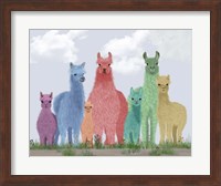 Framed Llama Pastel Family
