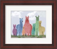 Framed Llama Pastel Family