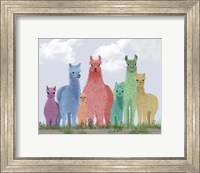 Framed Llama Pastel Family