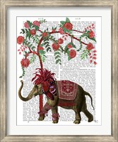 Framed Niraj Elephant, Red Tree