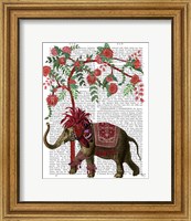 Framed Niraj Elephant, Red Tree