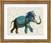 Framed Niraj Elephant, Blue