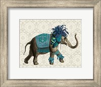 Framed Niraj Elephant, Blue