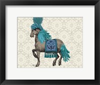 Framed Niraj Horse, Blue